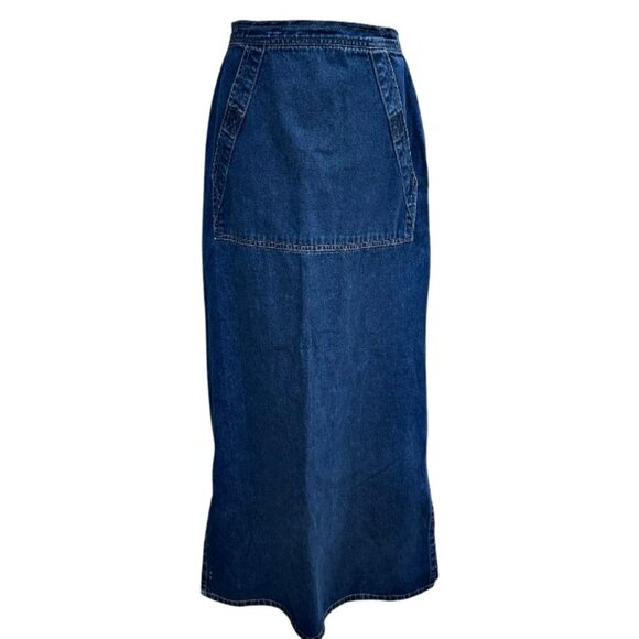 Ofny Jeans Dresses & Skirts - OFNY Denim Maxi Jean Long Skirt Size M Kangaroo Pocket Y2K Modest Grunge 2000s